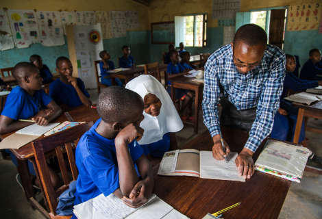Hearing impaired at a primary school in Tanzania