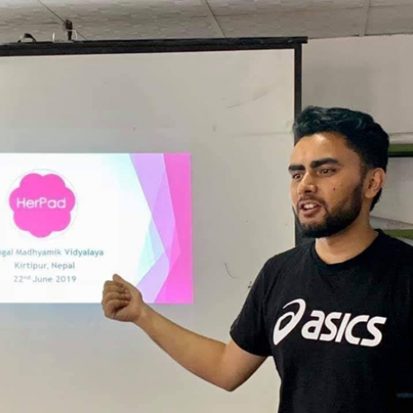 In 2018, Tirtha formed a group named HerPad that provides training on reusable hygiene pads.