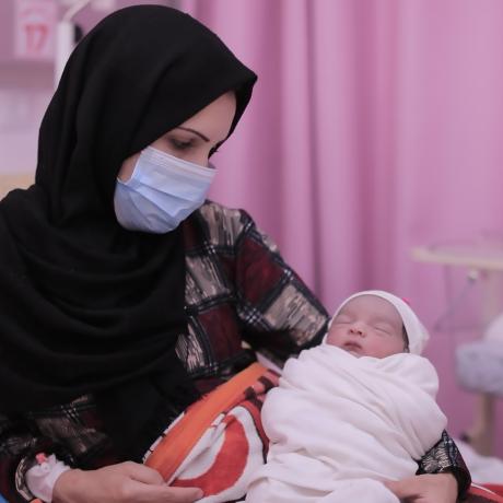 Two-week-old Sedra was born in the aftermath of last month’s devastating 11-day bombardment of Gaza. 