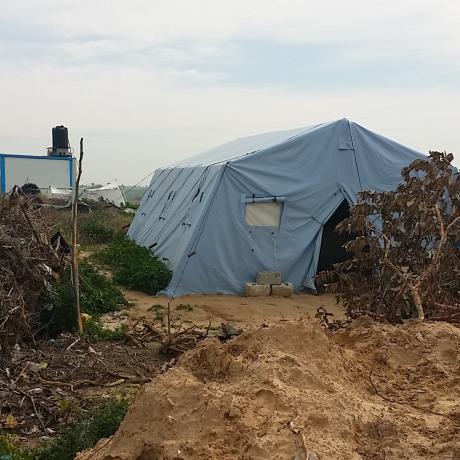 Temporary shelter in Palestine 