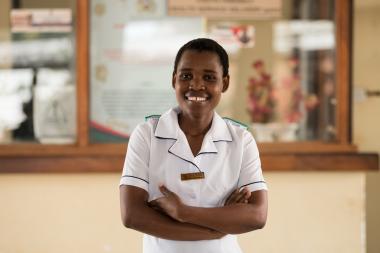 Young Urban Women (YUW) and The Nurses Association of Malawi (NAM) an ActionAid Partner, Norah, a paediatric nurse 