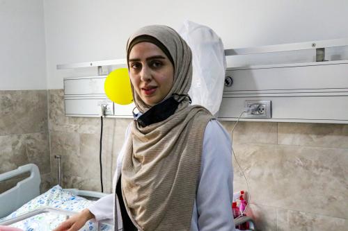 Dima Shawar, a pediatrician working in the Red Crescent Hospital in Hebron.