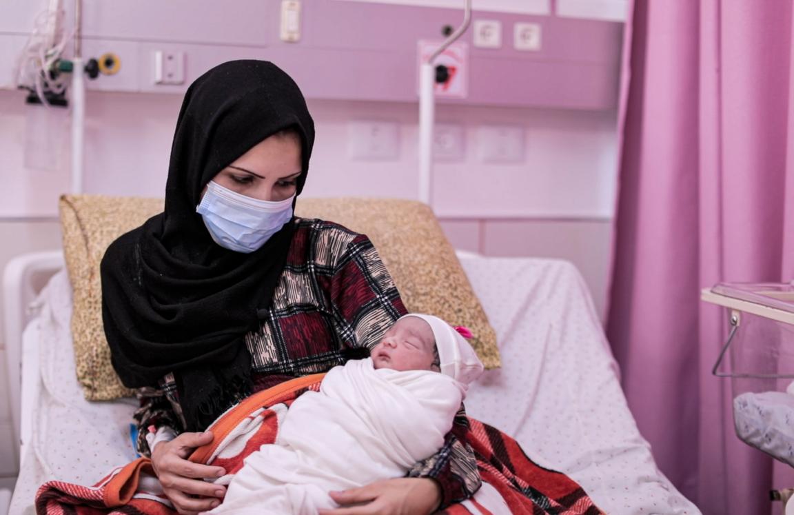 Mervat, 25, says her daughter Sedra’s birth was harder than when she had her other children in more peaceful times, due to the trauma of the attacks.  