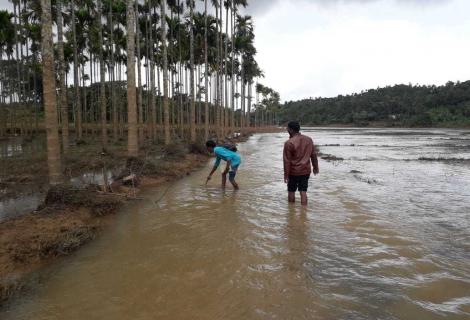 Damage caused by floods in Kerala, India, August 2018.