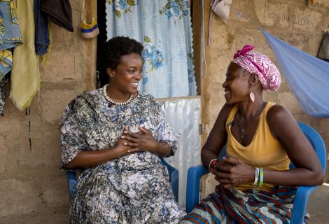 Actress Wunmi Mosaku meets Dakpaama, a survivor of violence