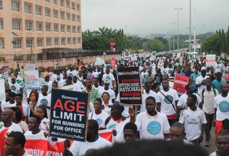 Young Nigerians at the National Day of Action demanding the passage of the #NTYTR Bill.