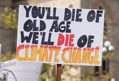 Photo of protesters at the Ottawa climate strike