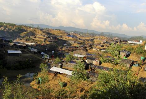 An aerial view of Cox's Bazar refugee camp in Bangladesh