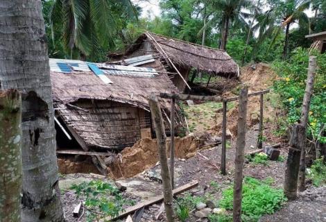 Destruction to houses and farmland caused by Super Typhoon Goni