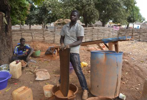 A traditional gold mining site in Senegal