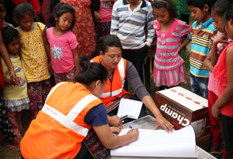 Delivering training during in Nepal