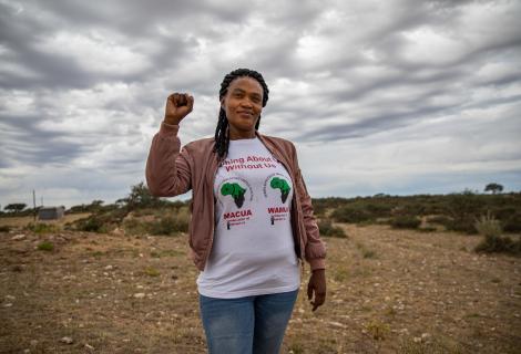 Tuduetso Sebake is a community activist for ActionAid partner Women Affected by Mining United in Action (WAMUA)