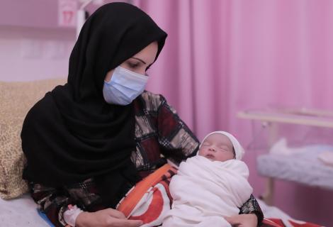 Two-week-old Sedra was born in the aftermath of last month’s devastating 11-day bombardment of Gaza. 