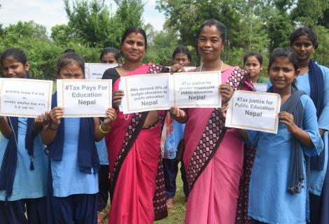 Actionaid, Teachers and girls demanding adequate financing for education