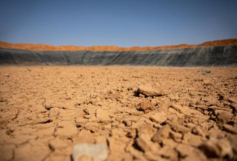 Dry Earth Dam in Beerato, Somaliland. 