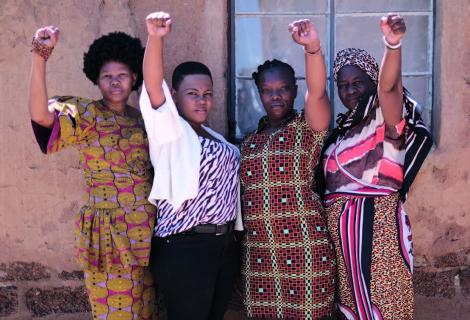 Women from a local organisation in South Africa that provides workshops on women’s rights and training on Gender-Based Violence prevention. (2022, Lihlumelo Toyana / ActionAid)