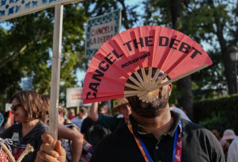 ActionAid staff, allies and activists take to the streets demanding urgent debt cancellation ahead of global summit on development, FFD