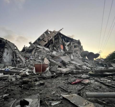 Destruction in Gaza following Israeli strikes