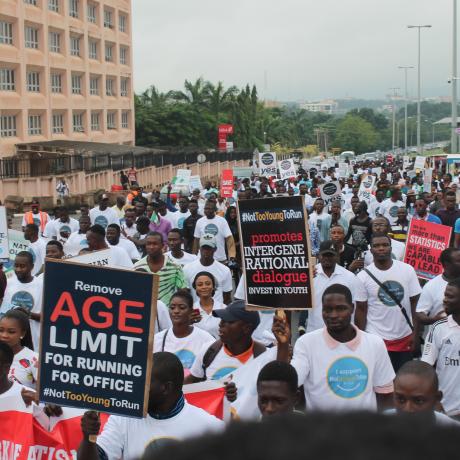 Young Nigerians at the National Day of Action demanding the passage of the #NTYTR Bill.