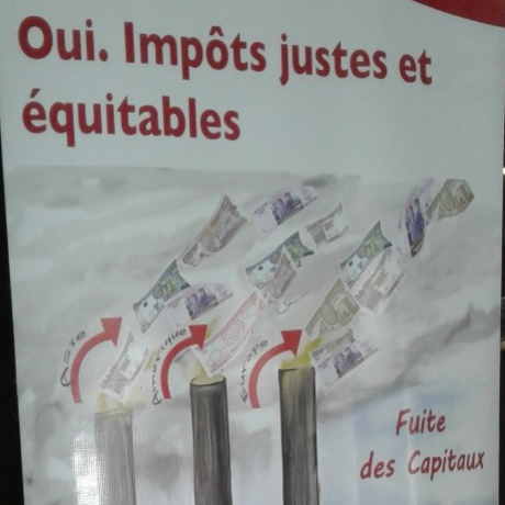 A tax justice banner in Burundi