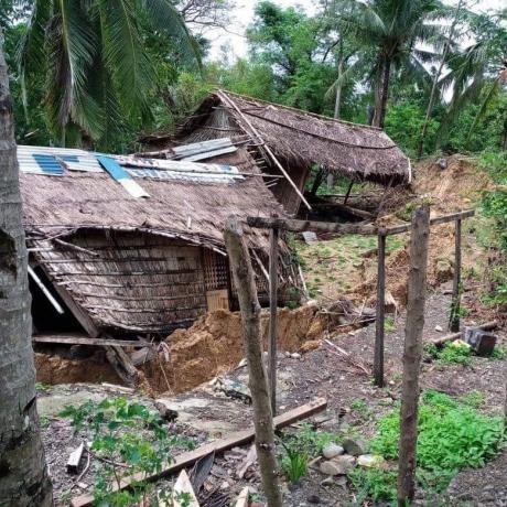 Destruction to houses and farmland caused by Super Typhoon Goni
