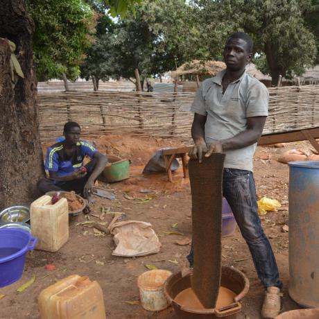 A traditional gold mining site in Senegal