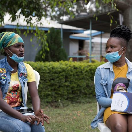 Members of the Young Urban Women's group meet in Nairobi, Kenya