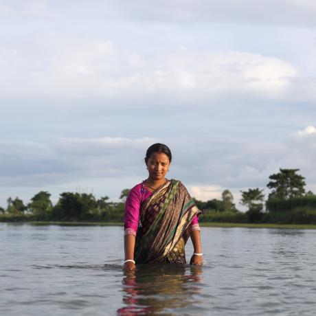 Taposhi Rani (20) is an activist, campaigning for women to become leaders during emergencies and to become protectors of their environment