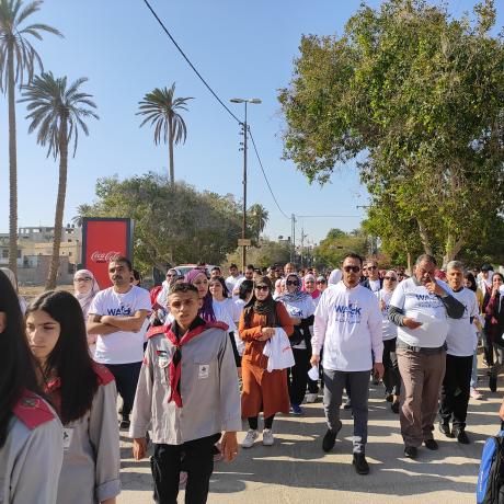 Hundreds of Palestinian residents took part in the Walk for Freedom.