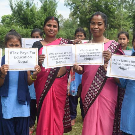 Actionaid, Teachers and girls demanding adequate financing for education