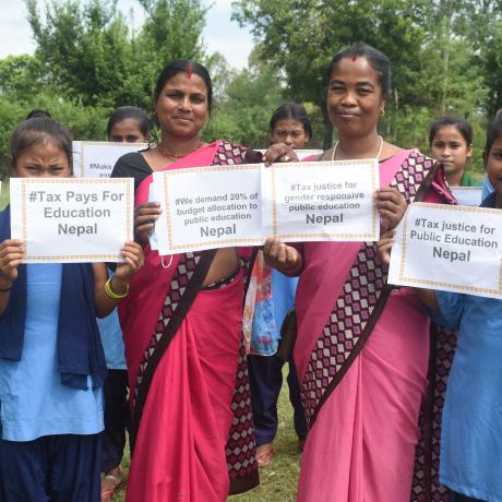 Actionaid, Teachers and girls demanding adequate financing for education