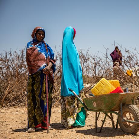 Women collect water in Xidhinta, Somaliland