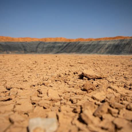 Dry Earth Dam in Beerato, Somaliland. 