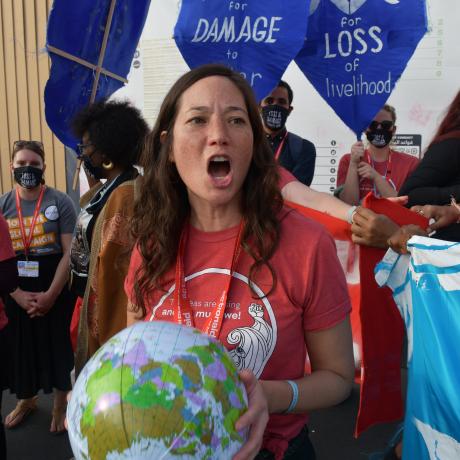 ActionAid campaigner holds action at COP27