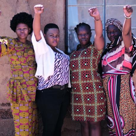 Women from a local organisation in South Africa that provides workshops on women’s rights and training on Gender-Based Violence prevention. (2022, Lihlumelo Toyana / ActionAid)