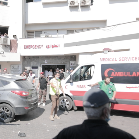 Gaza City. Injured arrive at Al Shifa hospital.