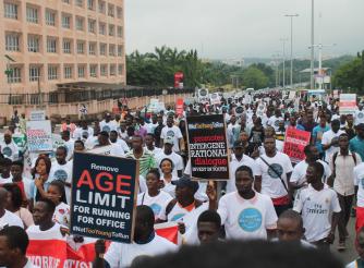 Young Nigerians at the National Day of Action demanding the passage of the #NTYTR Bill.