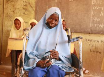 Umma is one of the 1196 children who received radios from ActionAid through the Tax and gender responsive public services project across Lagos and Sokoto in 2020 to facilitate continued learning after school closure due to covid.