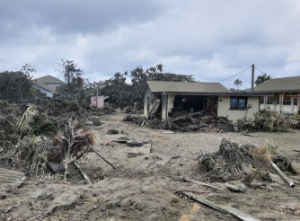 Destruction in Tonga caused by 15th January tsunami