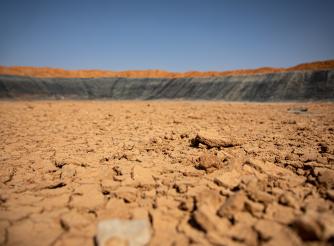 Dry Earth Dam in Beerato, Somaliland. 