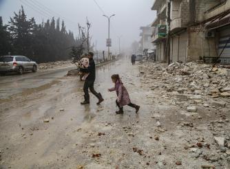 Aftermath of earthquake. Aleppo, Syria
