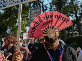 ActionAid staff, allies and activists take to the streets demanding urgent debt cancellation ahead of global summit on development, FFD 