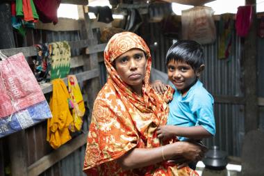 Kakoli with her youngest son Tawhid, 4