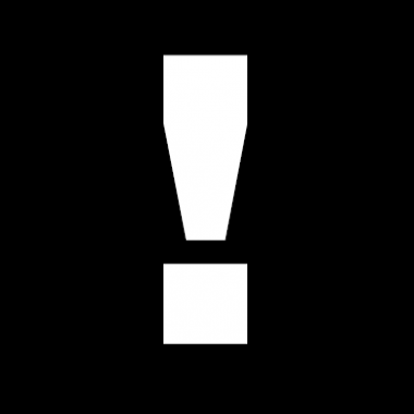 An exclamation mark icon, white on a black background