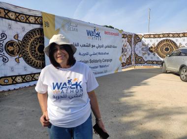 Sameera al-Djani-Budieri, an activist taking part in the Walk for Freedom.