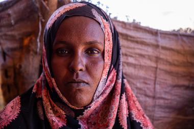 Hinda Hersi Hussein, 25 year-old pregnant mother of 4 living in Giro-Sumo IDP camp, Somaliland 